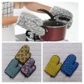 1-Pc Cooking & Baking Gloves High Temperature Microwave Oven Gloves Anti Slip Heat Resistant Gloves Mittens Assorted Colours and Design Fabric-Random color. 