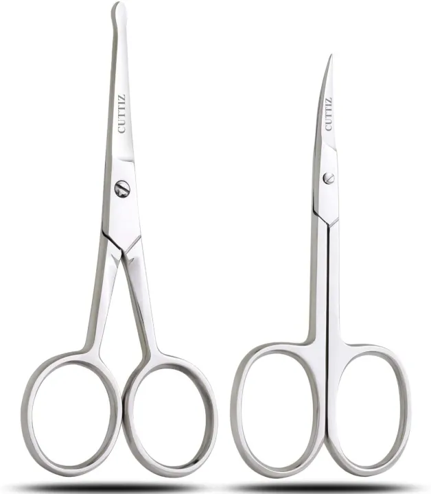 2%20Pcs%20Stainless%20Steel%20Hair%20Scissors%20for%20Trimming%20&%20Grooming%20Eyebrows,%20Eyelash,%20Beard%20&%20Nose%20Hair,Nail%20Cuticle%20Scissors-%20Professional%20Curved%20and%20Round%20Tip%20Facial%20Small%20Scissors%20For%20Men%20and%20Women%20Personal%20Use%20-%20Image%202