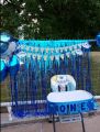 Background Blue Foil Curtain Backdrop Metallic Tinsel Curtains Grad Party Blue Foil Curtain. 