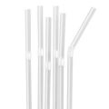 [100pcs/pack] PP White Flexible Drinking Straw for Juice/Cold Drink/Shakes. 