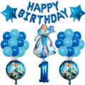 Frozen Happy Birthday Theme Decoration set- pack of 80Pcs Frozen Birthday Theme Elsa & Anna Birthday Theme Decoration for Girls. 