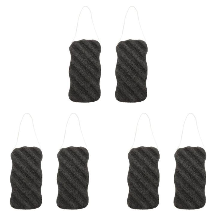 3X Konjac Sponge Set with Activated Bamboo Charcoal - & Facial Sponge Deep Cleansing Sponge for Skin Care