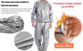 Heavy Duty Fitness Weight Loss Sweat Sauna Suit Exercise Gym Anti-Rip Silver. 