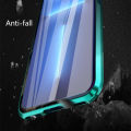 Biruiqu For iPhone 13 Mini 13 Pro Max Magnetic Absorption Case Metal Frame Shockproof Double Sided Tempered Glass Magnetic Case Cover. 