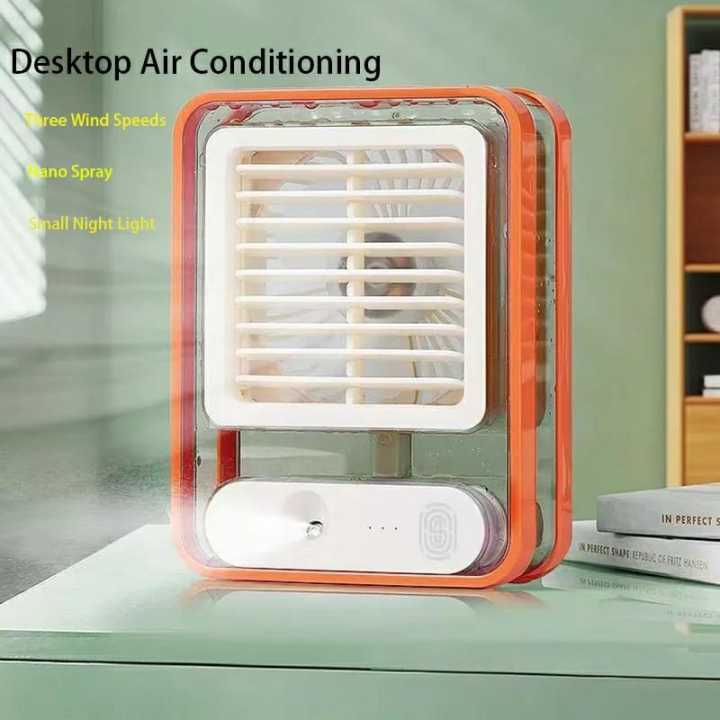 Portable Air Conditioner, Rechargeable Personal Cordless Air Cooler Quiet Desk Fan with 3 Speeds Small Air Conditioner Fan Mini Evaporative Cooler for Small Room Office Dorm and Outdoor