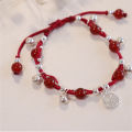 Miaojiang girl hand-woven red rope bell bracelet, Chinese style, ethnic temperament, versatile honmei bracelet. 