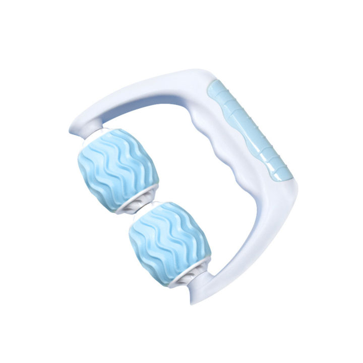 Handheld Massage Roller,Full Body Anti Cellulite 2 Wheels Manual Muscle Massager Fit for Foot Hand Body Neck Head Leg Pain Relief Hand Held Anti cellulite plastic roller beads palm massager Fat Remove Rollers Note random color will be deliver