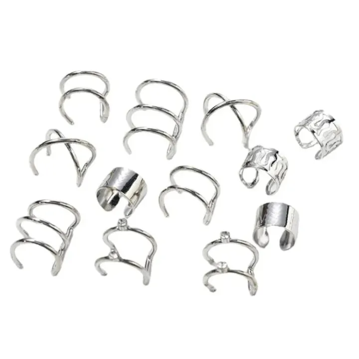 Ear%20Cuff%20Non%20Piercing%20%E2%80%93%206%20Pairs%20of%20Ear%20Clips%20Fashion%20Earring,%20Wrap%20Design%20Metal%2012pcs/Set%20Earrings%20for%20girl%20&%20woman%20-%20Image%207