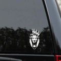 Lion Wearing A Crown of Kings Rights (White Sticker) Car Decals for Car Body Window Door Rear Windshield, Car Accessories, Stickers for Car, Car Modification, Car Decoration, Motorbike Stickers. 
