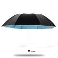 BLACK COMPACT FOLDING TRAVEL UMBRELLA. 