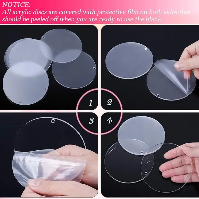 50%20Pcs%20Round%20Acrylic%20Keychain%20Blanks%202Inch%20Circle%20Blanks%20with%20Hole,Clear%20Acrylic%20Discs%20Circles%20Bulk%20for%20Keychains%20Ornament%20Painting%20and%20Vinyl%20Crafts%20Projects%20-%20Image%203