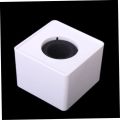 Microphone Square Logo Station Handheld Cube Shaped Interview Microphone Station Flag Microphone Parts for Interview Microphone Portable ABS Injection Molding (White). 