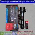 Multi-Functional Rechargeable LED Flashlight RL-2210 | 3W LED Torch with COB Side Light, Power Bank, Safety Hammer, USB Charging by Electrica. 