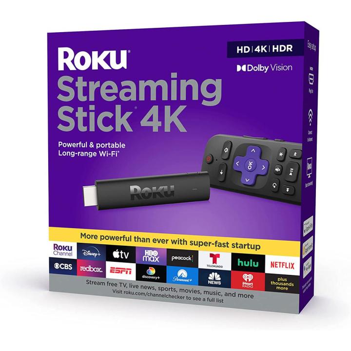 Roku Streaming Stick 4K 2021 | Streaming Device 4K/HDR/Dolby Vision with Roku Voice Remote and TV Controls