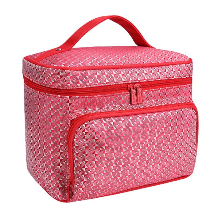 Makeup Organizer with Two-way Zipper Jewelry Digital Toiletry Bag