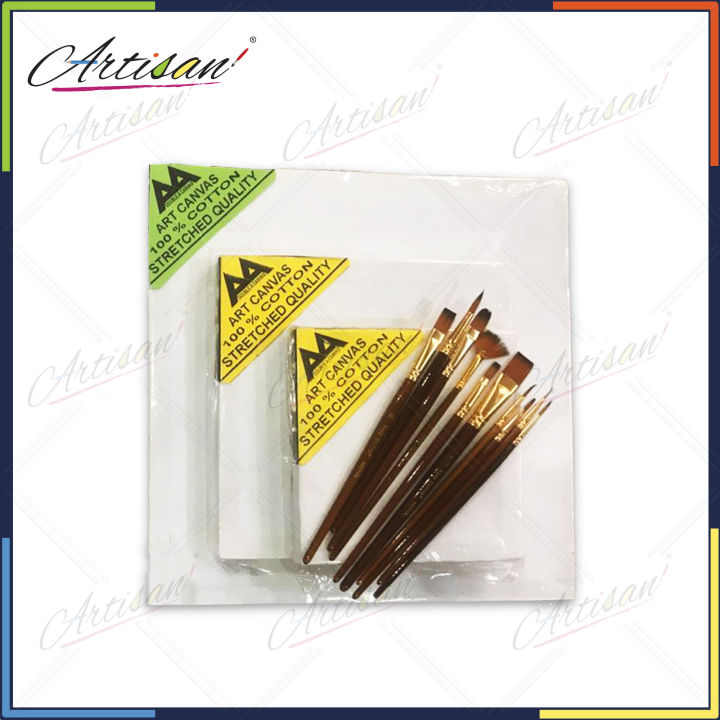 15%20Pcs/Set%20Value%20Pack%20For%20Artist%20-%20Canvases,%20Acrylic%20Paints,%20Multi%20Shape%20Brushes%20and%2010%20Wells%20Palette%20-%20Image%205