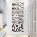 You'll Never Walk Alone Inspirational Quotes Wall Stickers Room Decoration Decals Vinyl Art Liverpool Team Song Lyrics. 