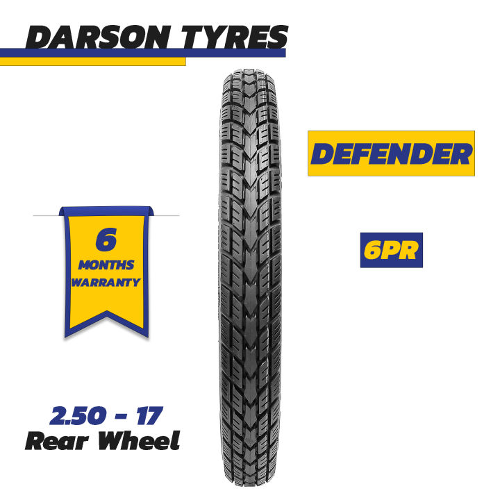 DEFENDER 2.50-17 (Rear Wheel) - 70CC Motorcycle Tyre Tube Set DARSON TYRES