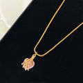Barbie Diamond Castle Love Necklace for Women ins Fashion Sweet Heart-Shaped Collarbone Necklace Couple Girlfriends Princess Necklace. 