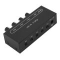 Stereo Line Mixer Aluminum Alloy Casing DC5-12V 3.5mm Input Output Port Sound Mixer Super Low Noise for Instrument. 