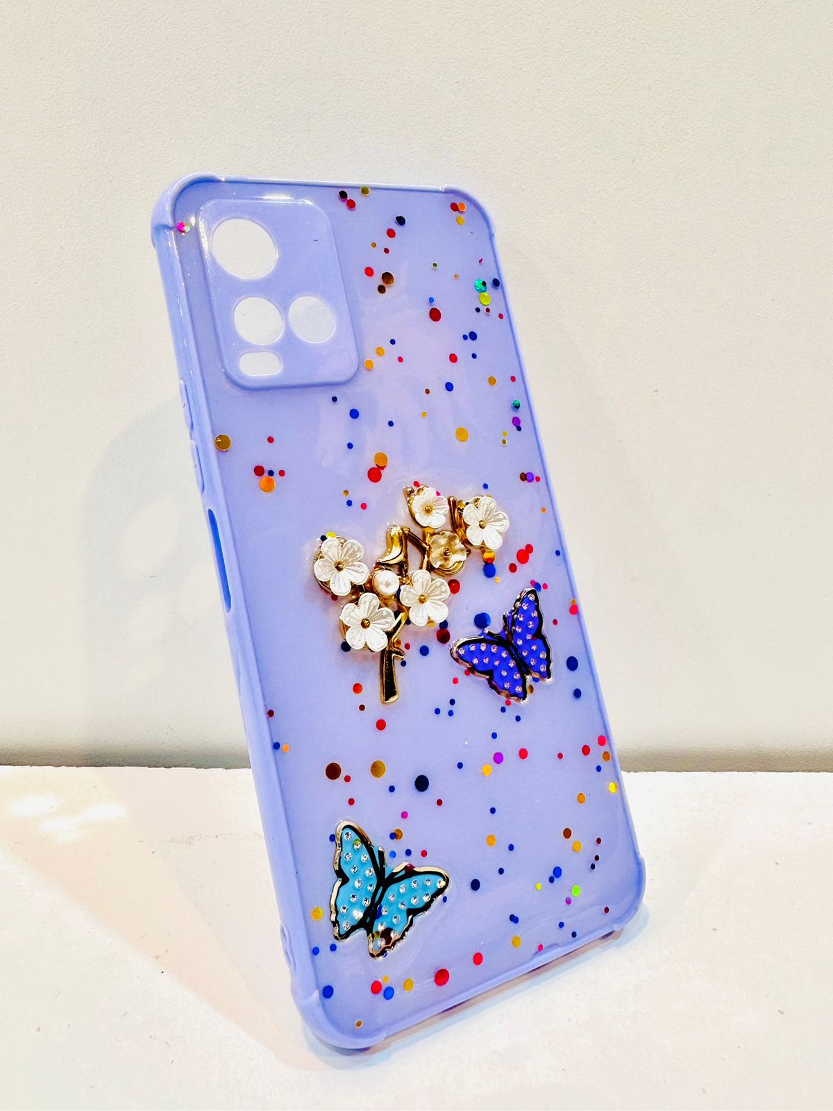 Lahore Mobile Case Fancy Flower Butterfly Back Cover for VIVO Y21T Y33s Y21 Y21A, Liquid Silicone Case with Precise Cutouts, Soft Grip, 9 Color Options 3