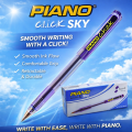 PIANO Click Sky Fine Point Ballpoint Pen - Blue, Smooth Writing, Easy Grip, German Ink, Pack of 10. 