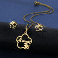 Mother's Day Jewelry Set New MAMA Gift Stainless Steel Necklace Earrings Earrings Set Mother Love Rose Flower Pendant Mother Fashion Personality Mother's Day Thanksgiving Gift. 