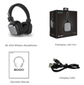 SODO SD-1003 Wireless Headphones Foldable Bluetooth 5.0 Stereo Headset with Mic Support TF Card Check Quality Send him Bluetooth 5 Dual Mode Wired + Wireless Headphone AUX TF Card FM. 