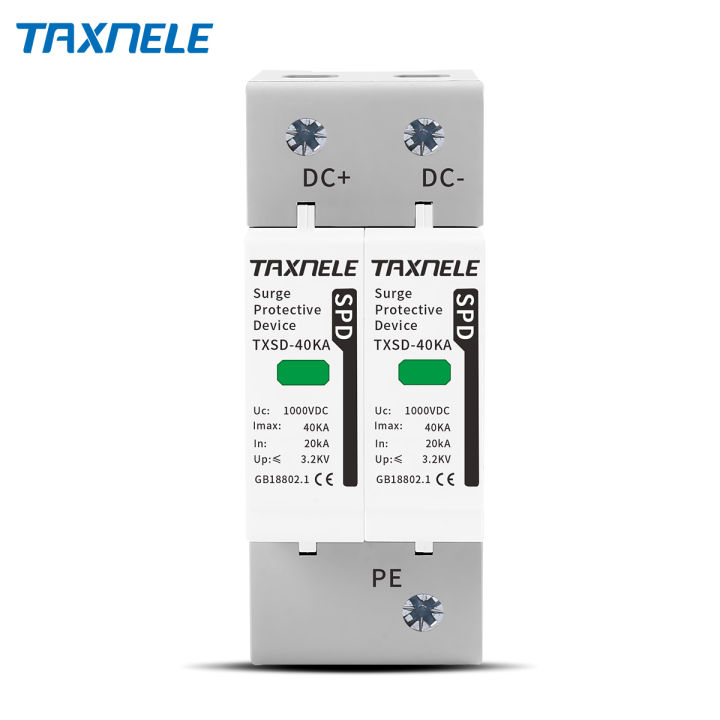 Taxnele Ac/ Dc spd 2 pole 1000V Dc 60KA Surge Protection Device Voltage ...