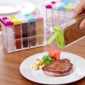 Spice JAR 6 in 1 Spice Rack Masala Box Set Masala Box Spice Rack Seasoning Box 6 pcs with Stand. 