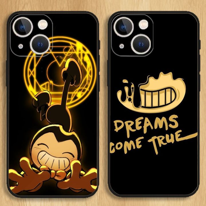 Bendy And The Ink Machines Phone Case For iPhone15,14,13,12,11,Pro,Max,Plus,Mini,X,XS,XR,8,7,6,S,Plus,SE Soft Black Case