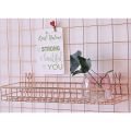 Rose Gold Grid Wall Basket Wire Wall Shelf for Wall Storage Display. 