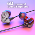 Wired Earphones In-Ear Bass HiFi Dual Units Headphones Game Running Headset Sports Earbud with Microphone. 