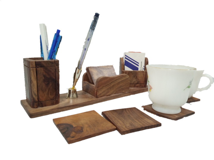 Wooden%20office%20Desk%20Organizer%20set%20with%206%20Tea%20Coaster%20Plates,%20Pen%20Stand%20and%20Business%20Card%20Holder,%203%20in%201%20Office%20Desk%20ORganizer.%20-%20Image%203