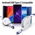 Long Usb Type C Cable 1/2/3 Meter Retractable Usb Cabel 3M Usbc Cabo Tipo C For Samsung Galaxy S20 Ultra Plus S20+ A3 A5 A7 2017. 