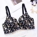 Women Flower Print  Floral Push Up Bras One-Piece Underwear For Girls and Women. 