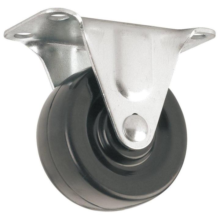 Heavy Duty Rubber Caster Wheel with Rigid Top Plate 2-Inch