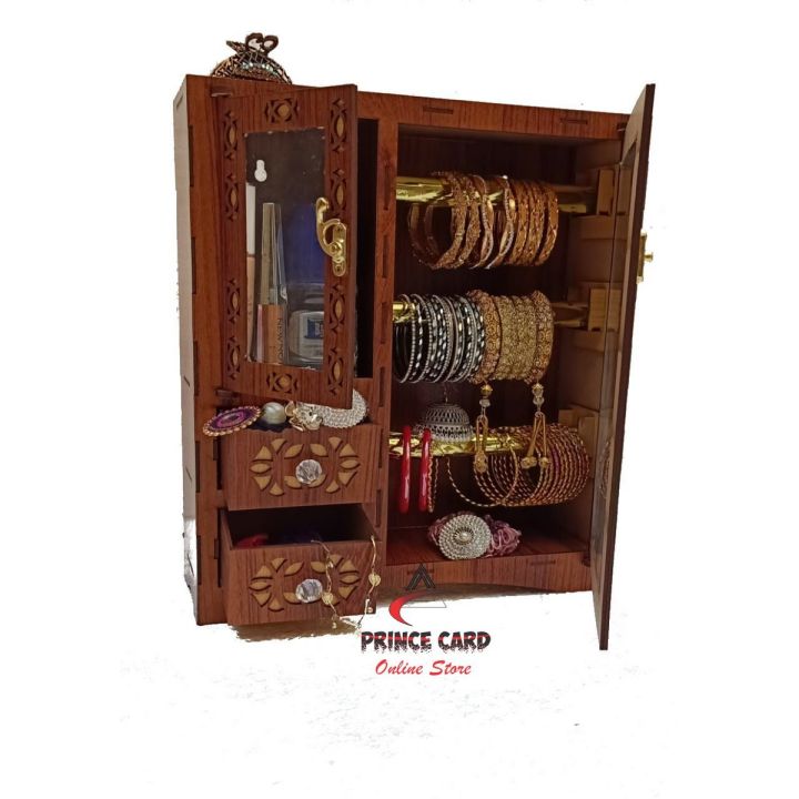 Multi Purpose Wooden Bangle stand Cosmetic and Jewellery Storage