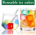 Pack of 10 Reusable Silicone Ice Cube Multi shape - Reusable Ice Cube, Fake Plastic Freezable Silicone Ice Cubes for Drinks, Wine non melting cooling Artificial Ice Cubes for Cooler multicolor. 
