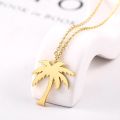 RIR Women Dainty Gold Palm Tree Necklace Stainless Steel Coconut Pendant Necklaces Minimalist Plant Jewelry. 