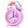 Pink Unicorn Kids Alarm Clock Double Bell Clock with Backlight Cute Desk Clock Home Decoration Будильник Kid Gifts reveil enfant. 