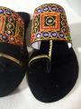 New Black velvet Kolhapuri chappal for womens and girls, Embroidery kolhapuri .Suit matching kolhapuri. Beautiful chapal.flat kolhapuri. 