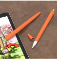 Cute Carrot Silicone Pencil Case For Apple Pencil 2/1 Case For iPad Tablet Touch Pen Stylus Cartoon Protective Sleeve Cover. 