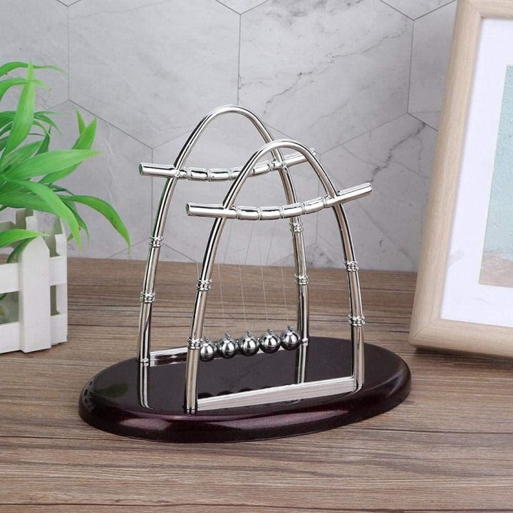 Classic Newton Cradle Balance Balls 5 Pendulum Balls Demonstrate Newton's Laws with Swinging Balls Physics Science Puzzle Desk Decor for Home and Office