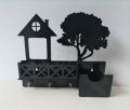 Beautiful Keyholder for Homes, Tree and Home Black Color, Laser Cut. 