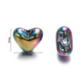 St. kunkka 50Pcs UV Colorful Heart Acrylic Beads Perforated Peach Heart Beads For DIY Jewelry Making Bracelet. 