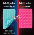 Double Side Silicone Suction Cup Wall Stand Mat Multifunctional Silicone Square Phone Case Anti-Slip Holder Mount Suction Pad. 