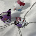 1pc HelloKitty Kulome Pizza Necklace Sanrio Cute Pendant Magnetic Sister Necklace Cartoon Fashion Jewelry Best Friend Gift WANNA. 