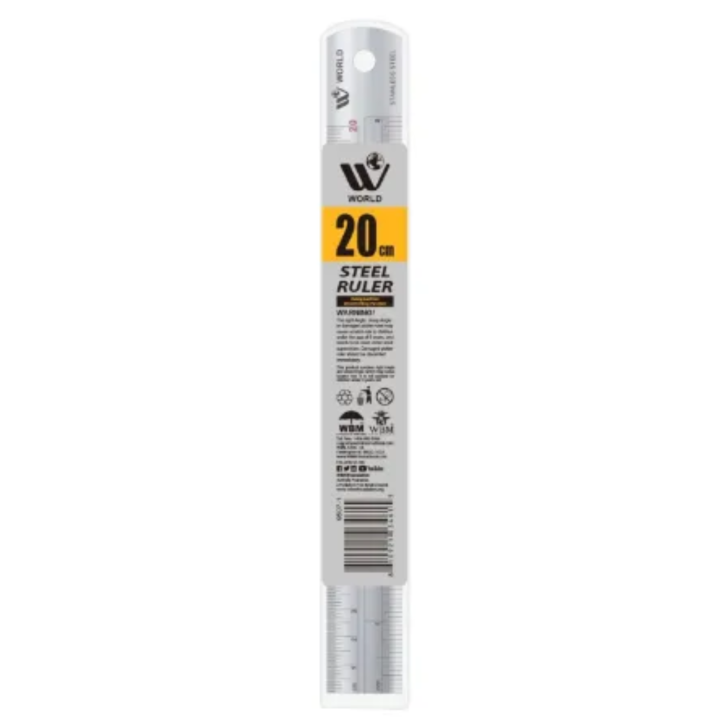 WBM Steel Ruler 9 Inches (1 Pcs) - scale for school - scale stationary - plastic scale for school