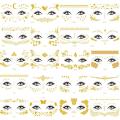 New Gold Face Temporary Tattoo Waterproof Blocked Freckles Makeup Stickers Eye Decal Wholesale. 